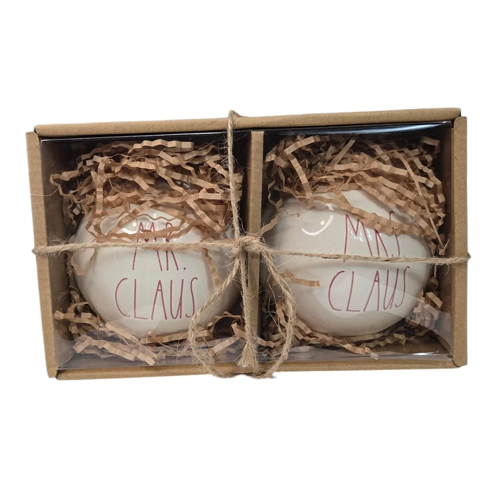NWT • RAE DUNN • Mr. & Mrs. Claus • Christmas Ornaments